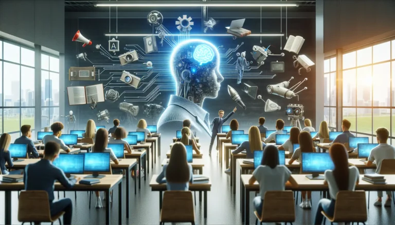 Studente che utilizza un tablet per apprendere con l'intelligenza artificiale