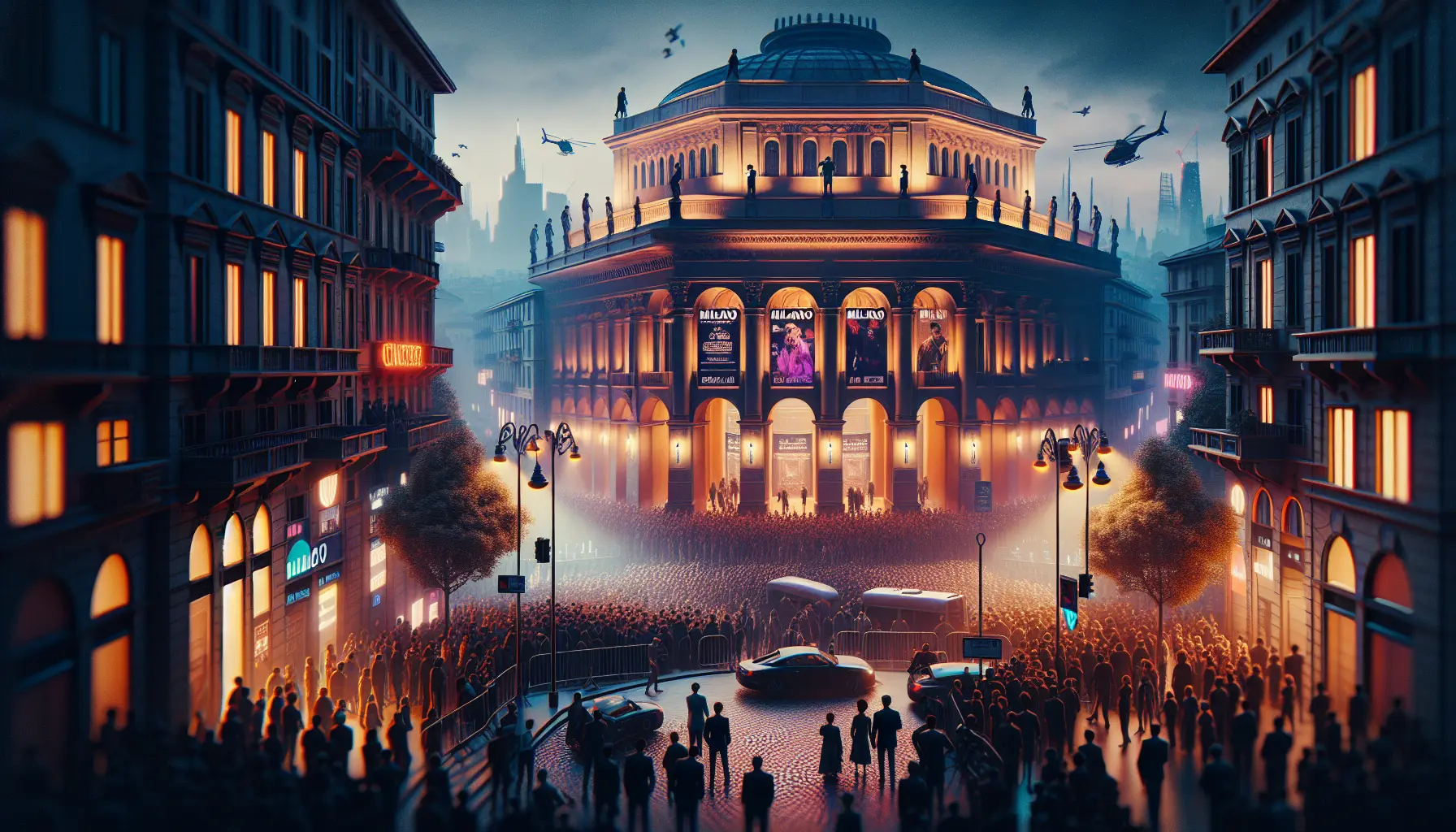 Bruno Mars che si esibisce live su un palcoscenico affollato, circondato da luci scintillanti e un pubblico entusiasta.