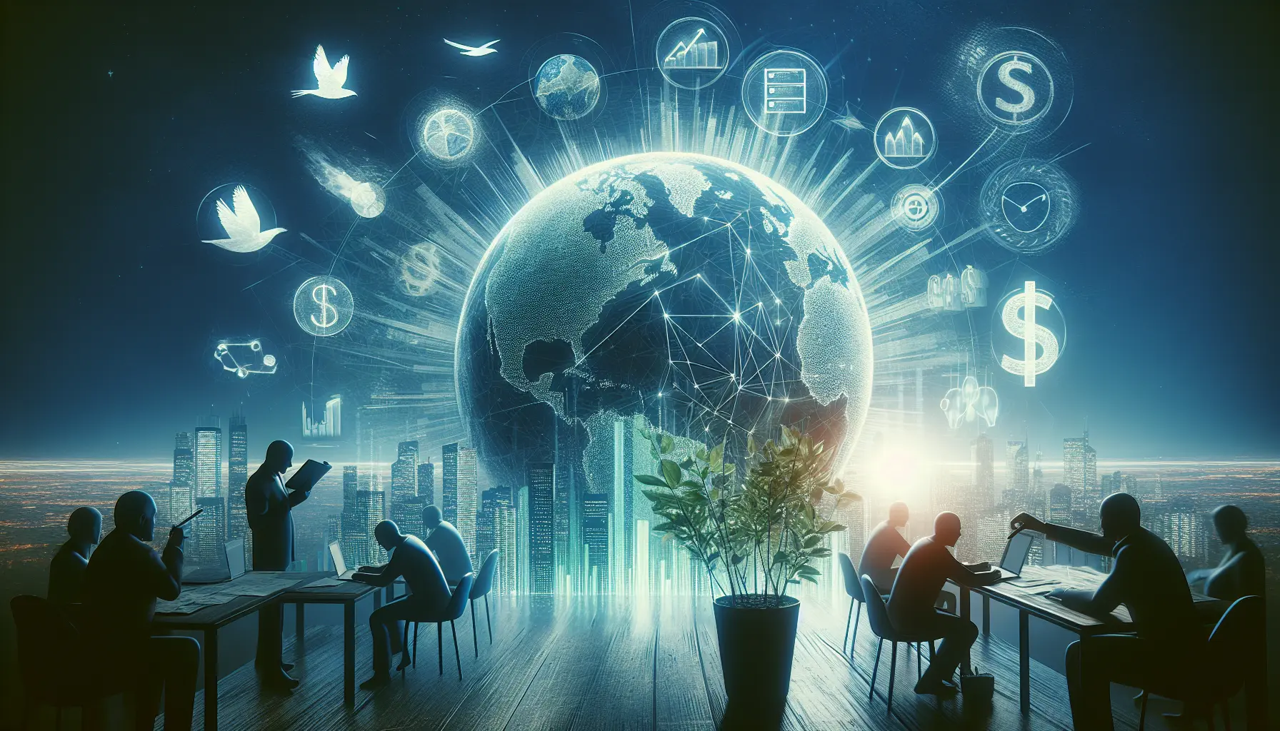 Giovane investitore che analizza grafici di investimenti sostenibili