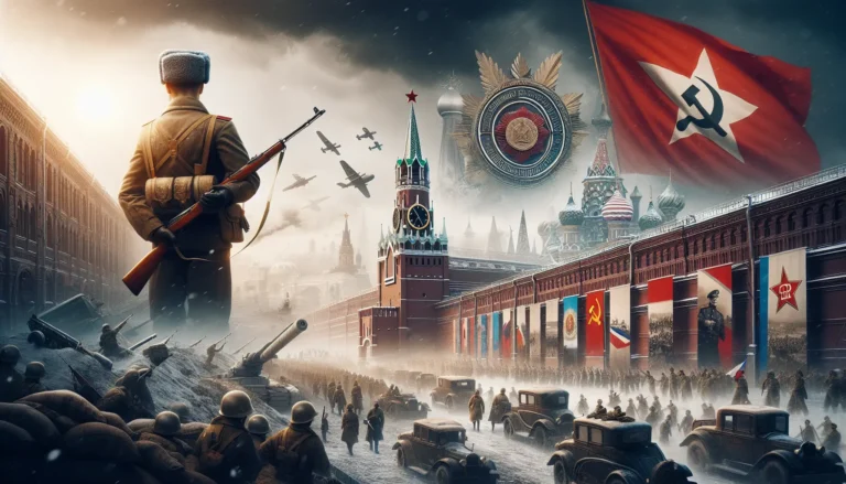 Soldati dell'Armata Rossa in marcia, simbolo di resistenza e determinazione