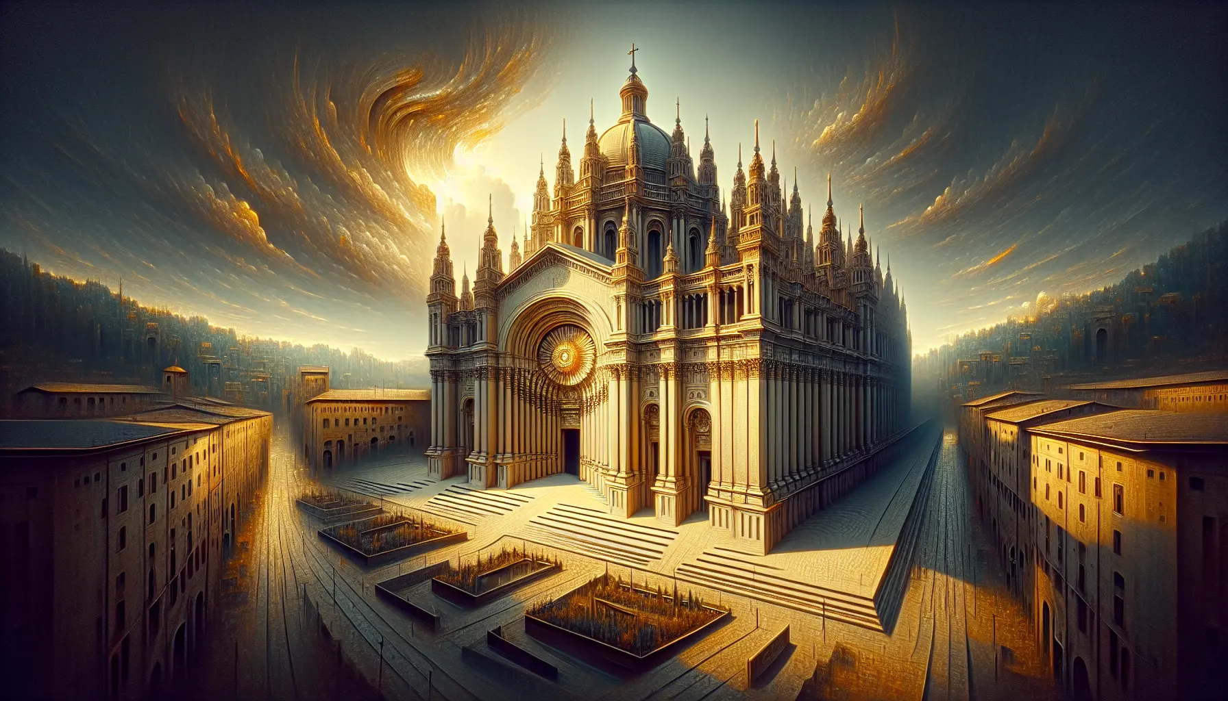 Vista della Camera dei Fasci e delle Corporazioni, un edificio emblematico della storia italiana con architettura razionalista.