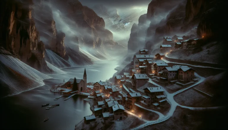 Un paesaggio invernale con una merla nera che cerca riparo dal freddo, simbolo della leggenda dei Giorni della Merla.