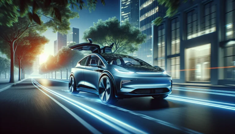 Una Volvo EX60 in un ambiente urbano, evidenziando il suo design moderno ed ecologico.