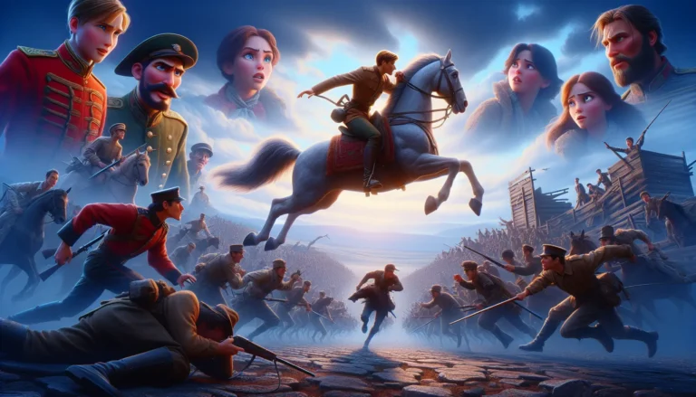 Due dalmata che corrono insieme in un paesaggio urbano, rappresentando l'amore e l'avventura nel film La carica dei cento e uno.