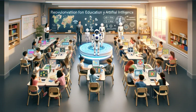 Un insegnante utilizza strumenti di intelligenza artificiale per personalizzare l'istruzione in aula.