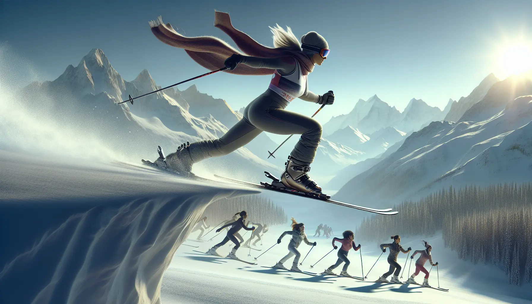 Lindsey Vonn in azione durante una gara di sci alpino, simbolo di determinazione e successo nello sport femminile.