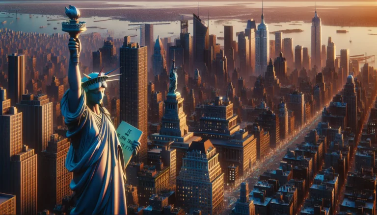 Vista panoramica di New York con i suoi grattacieli iconici e Central Park in primo piano.