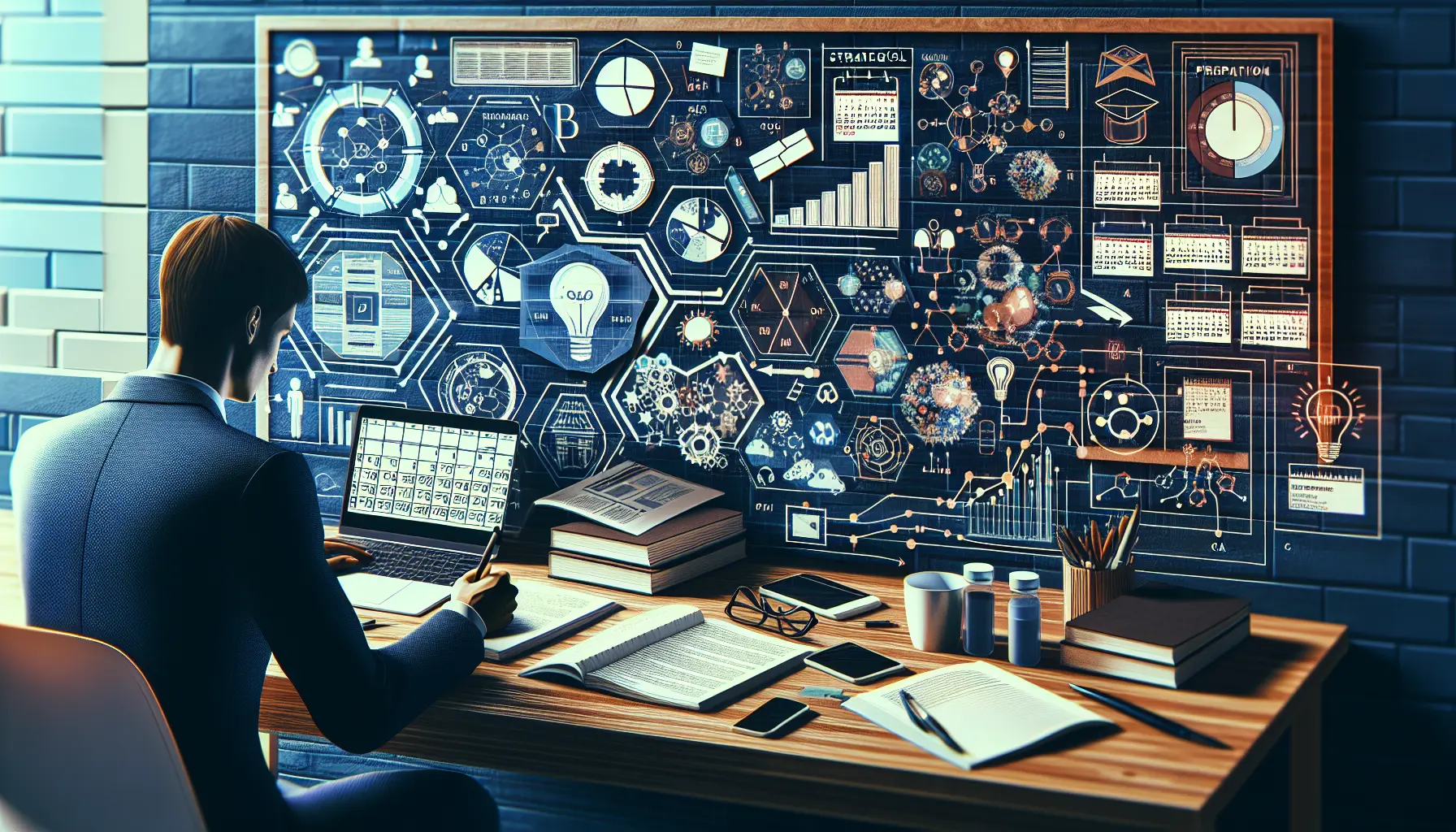 Studente che studia per il concorso RIPAM 2026 con libri e computer