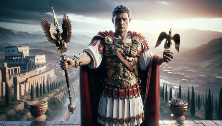 Ritratto di Tiberio Claudio Cesare Augusto Germanico, imperatore romano, in un contesto storico.