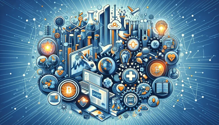 Rappresentazione visiva della blockchain e delle sue applicazioni innovative in vari settori