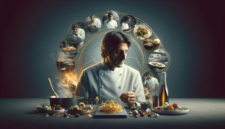 Giancarlo Perbellini mentre presenta un piatto innovativo nel suo ristorante