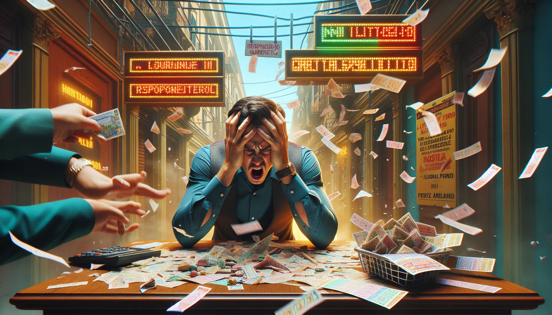 Un'immagine di vari biglietti Gratta e Vinci con simboli di vincita e premi.