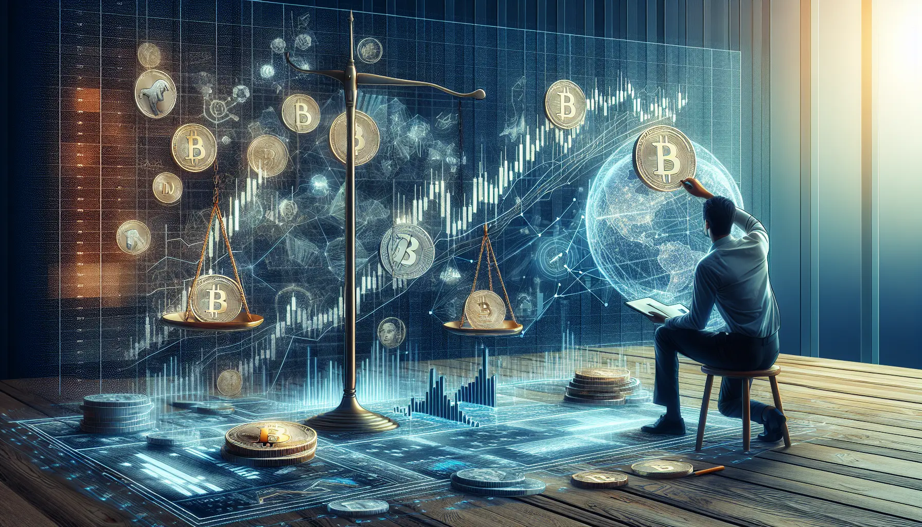 Grafico che mostra l'andamento delle criptovalute emergenti con simboli di diverse monete digitali.