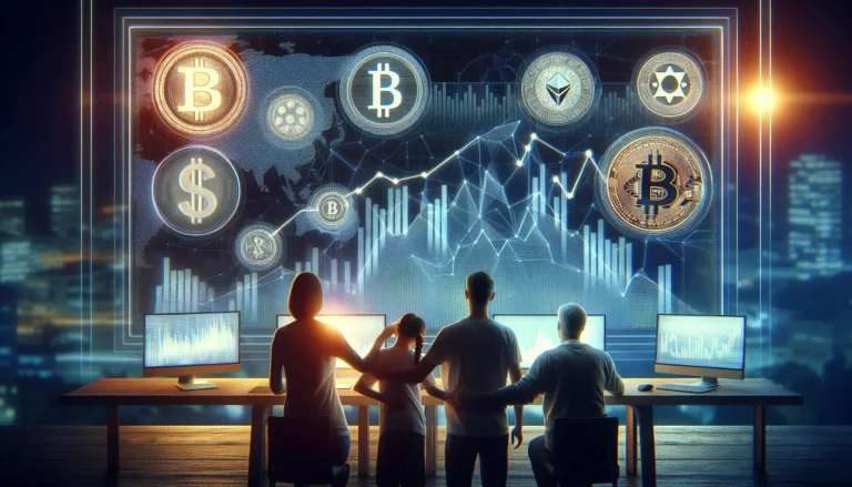 Grafico che mostra l'andamento delle criptovalute nel tempo, evidenziando la volatilità e le opportunità di investimento.