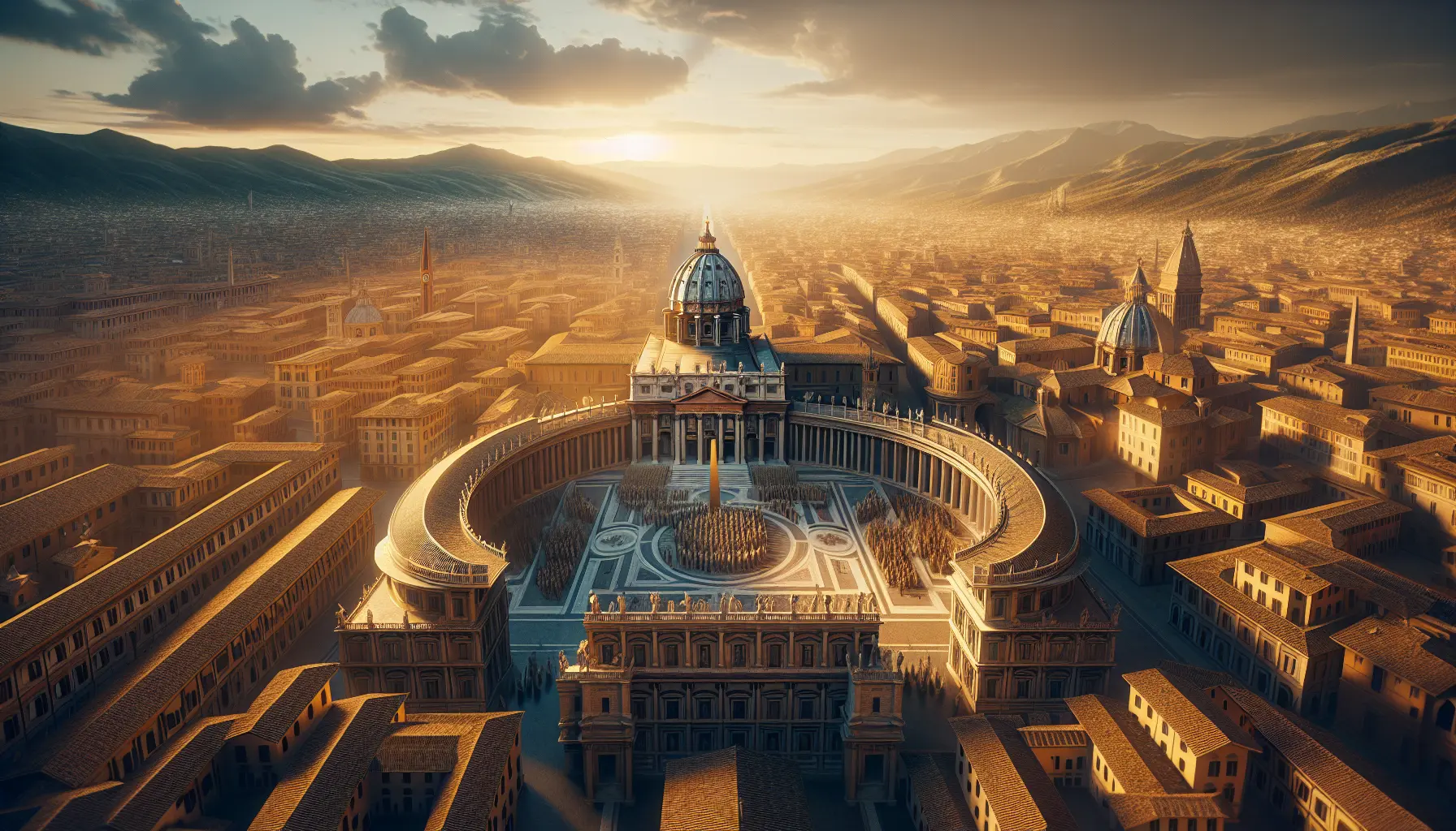 Rappresentazione dell'Accordo di Villa Madama, simbolo di dialogo tra Stato e Chiesa in Italia.