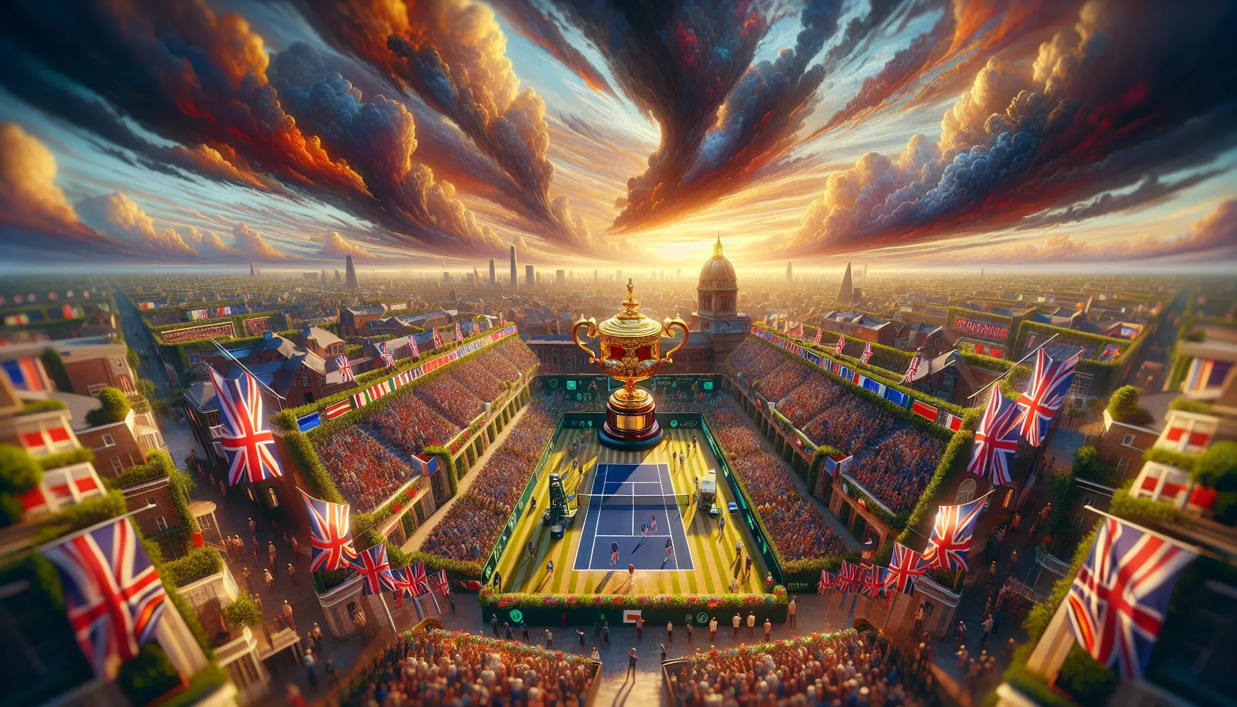 Un tennista in azione durante una partita della Coppa Davis, circondato da tifosi appassionati che sostengono la propria nazione.