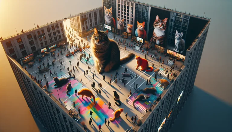 Un gatto che gioca felice in un ambiente domestico, simboleggiando l'affetto e il legame tra umani e gatti.