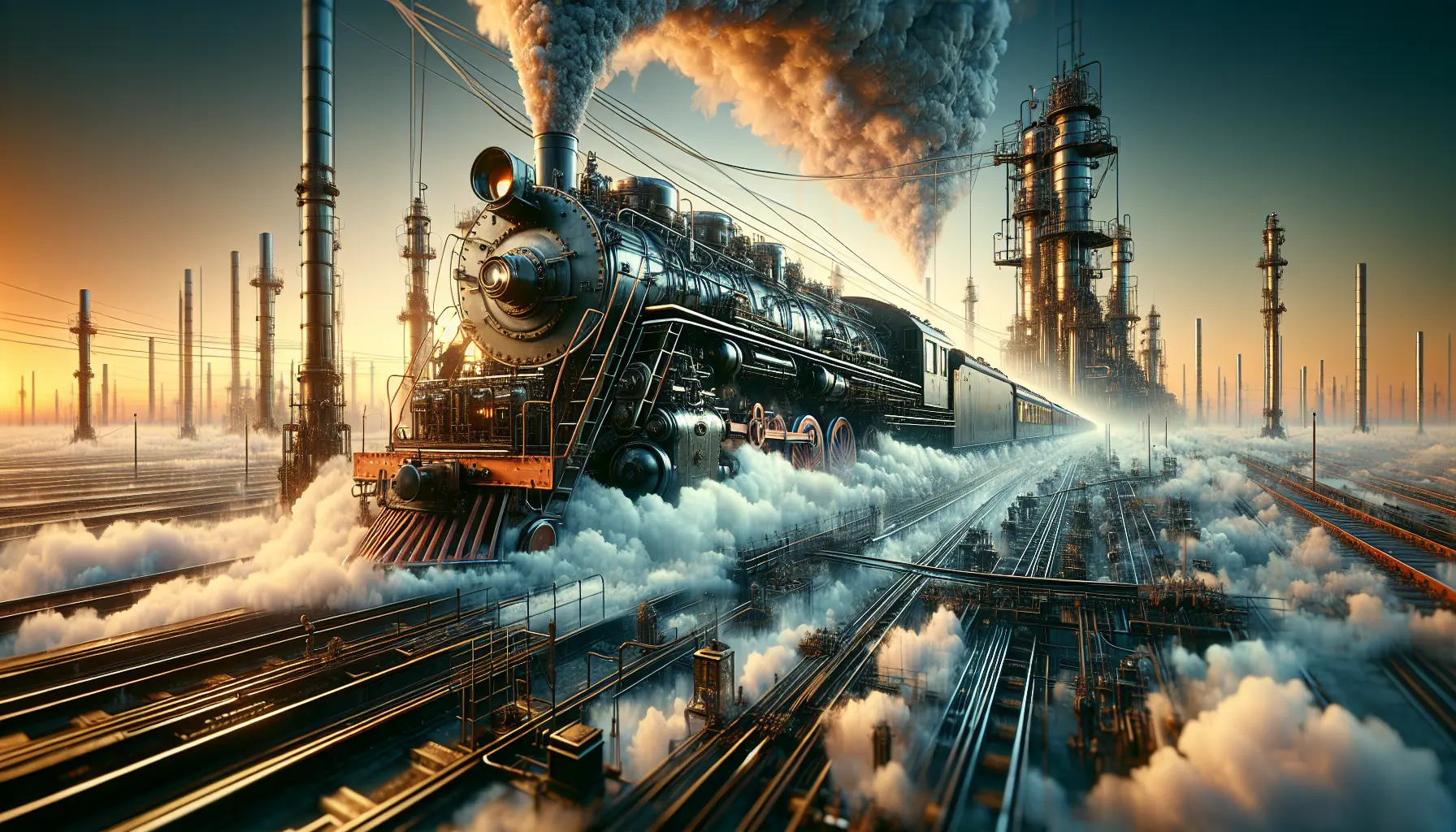 Una locomotiva a vapore in movimento su una ferrovia storica, circondata da paesaggi naturali.