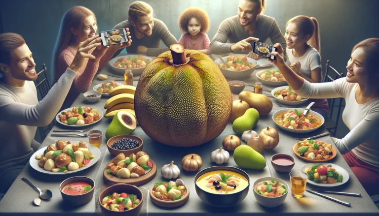 Un piatto di jackfruit cucinato con verdure fresche, rappresentante la versatilità e la salute del jackfruit nella cucina moderna.