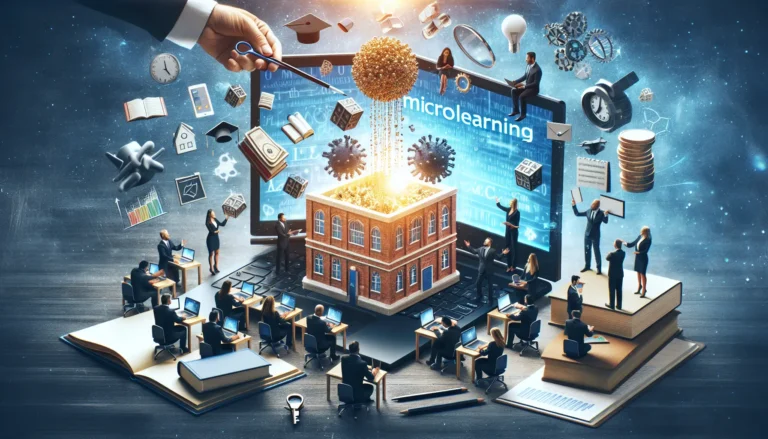 Studente che utilizza un dispositivo mobile per studiare contenuti di microlearning