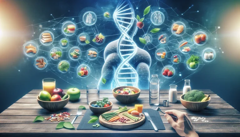 Un piatto colorato e sano con alimenti freschi, rappresentante la nutrigenomica e la dieta personalizzata.