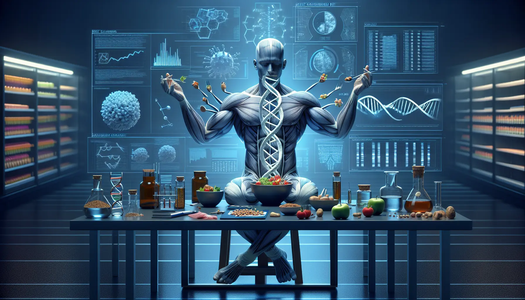 Un piatto sano con alimenti freschi e colorati, rappresentante un approccio nutrizionale personalizzato per il benessere mentale.