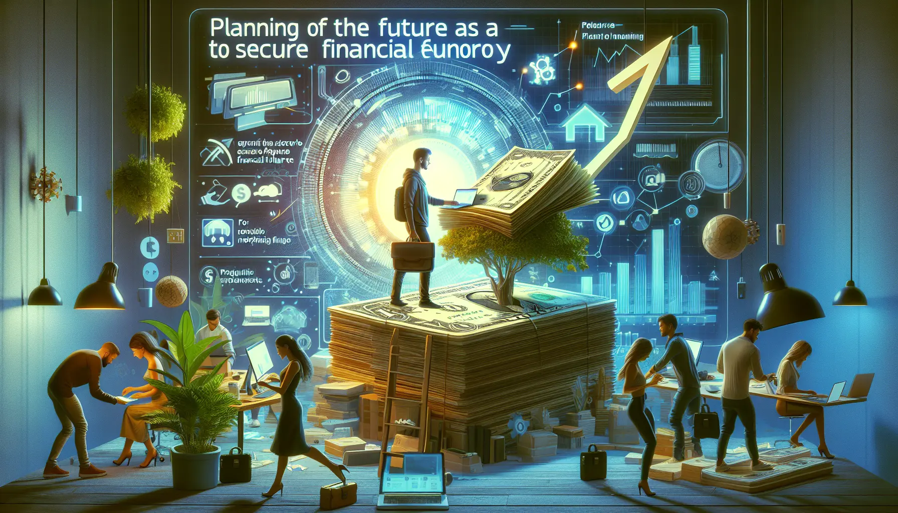 Un freelance lavora al computer in un ambiente moderno, riflettendo sull'importanza della pianificazione finanziaria per la pensione.