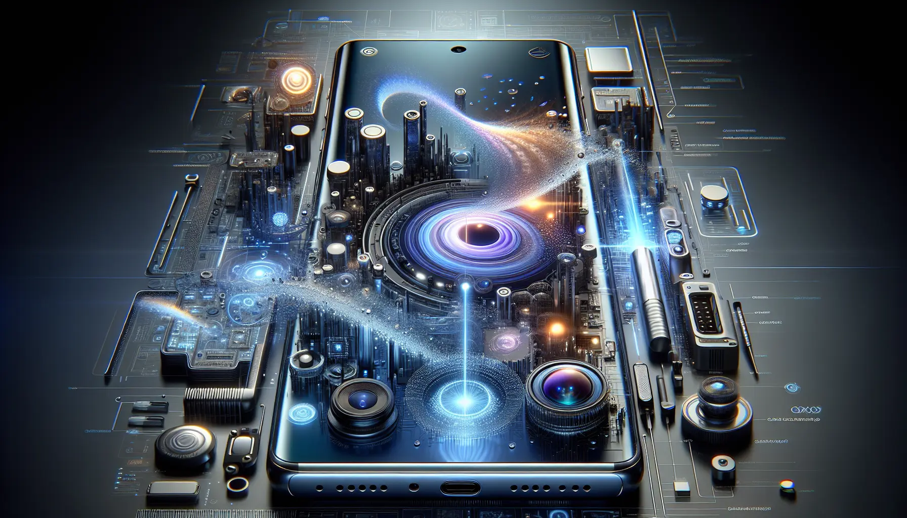Rappresentazione del design futuristico e delle innovazioni tecnologiche attese nel Samsung S26.