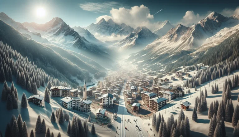 Panorama di Bardonecchia con montagne e piste da sci