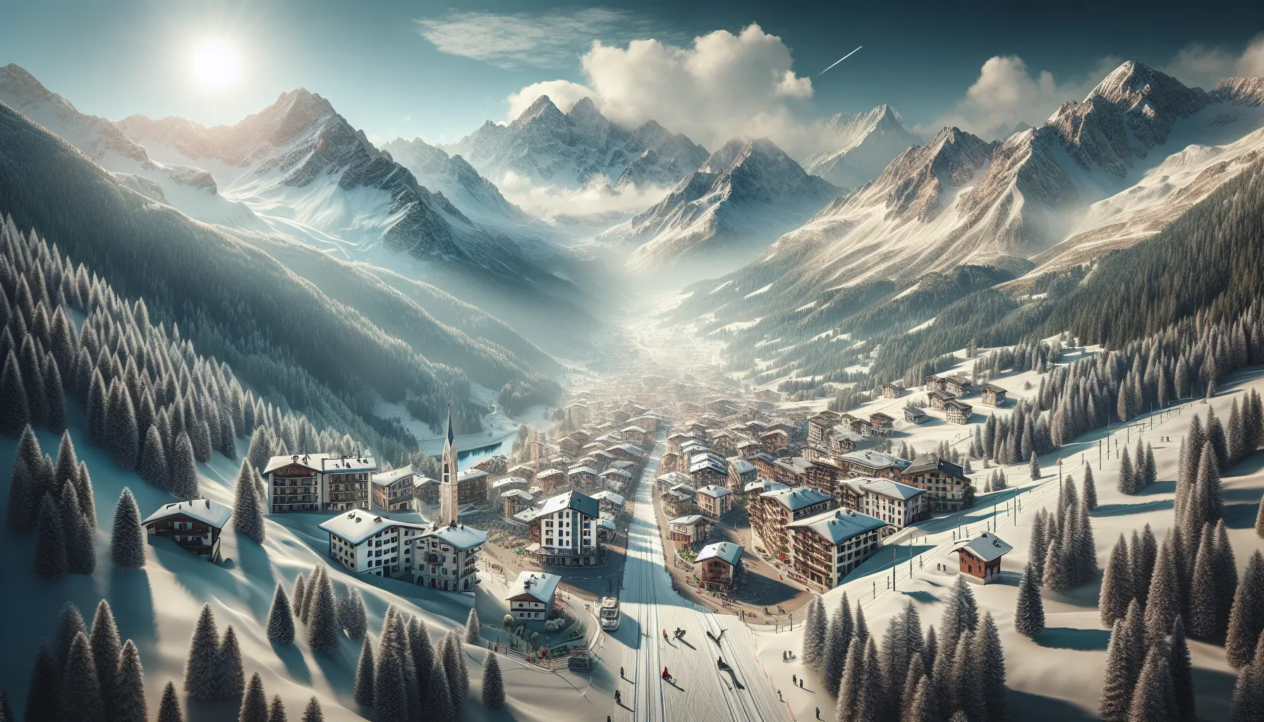 Panorama di Bardonecchia con montagne e piste da sci