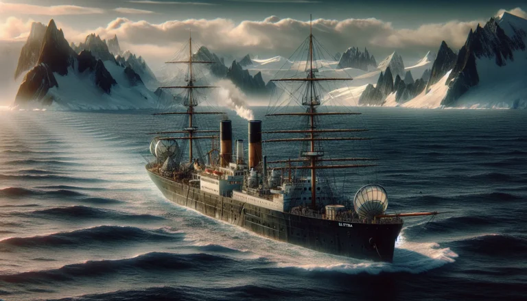 Immagine della nave Elettra, laboratorio galleggiante di Guglielmo Marconi, simbolo di innovazione nella comunicazione.