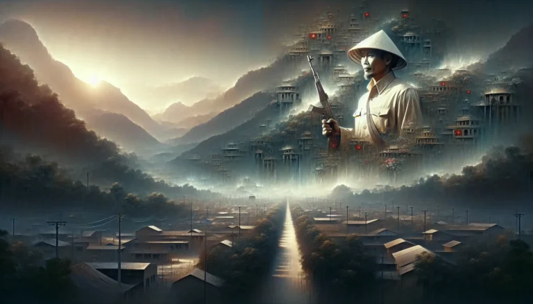 Ritratto di Hồ Chí Minh, il leader rivoluzionario vietnamita, in un contesto storico