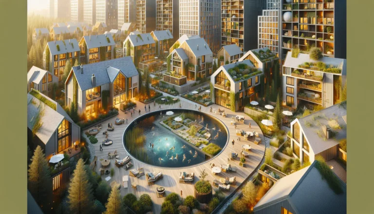 Persone che interagiscono in un giardino comunitario di un cohousing