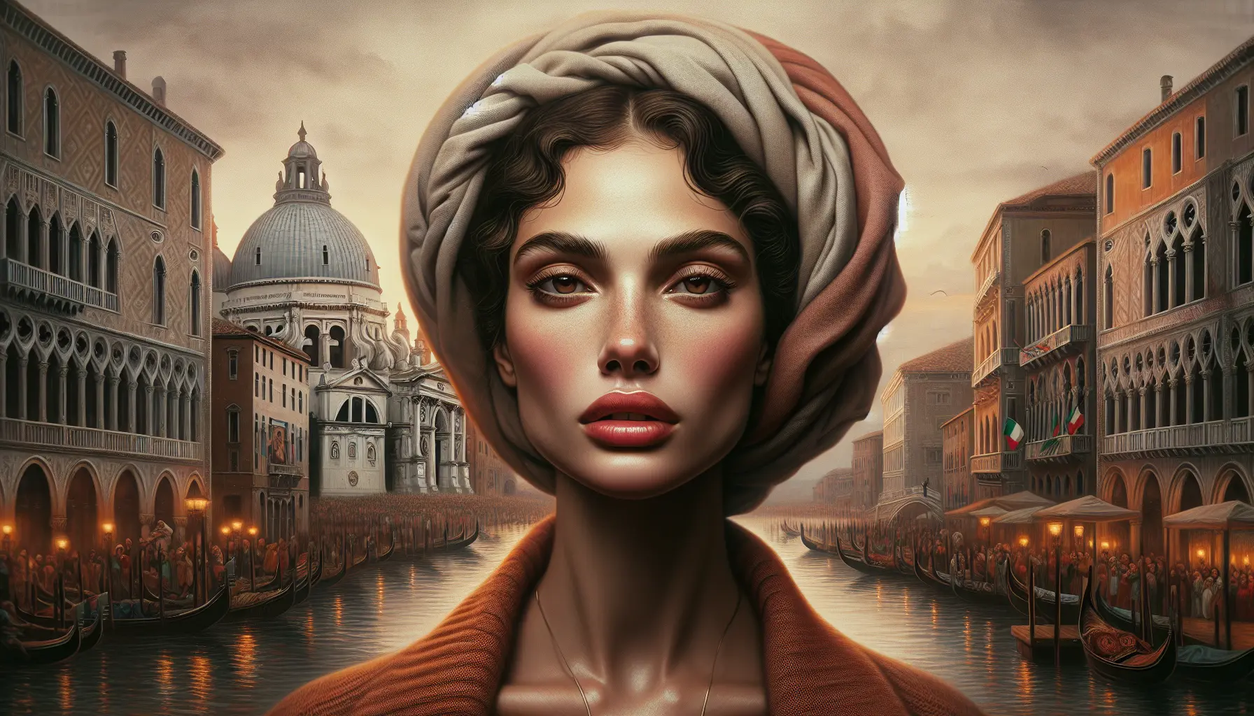Ritratto di Giusy Buscemi, attrice e modella italiana, in un contesto artistico che riflette la sua carriera e il suo impatto sulla cultura.