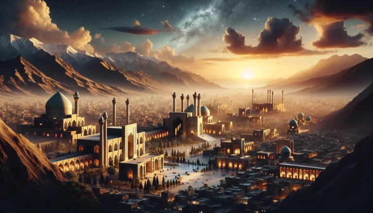 Un'immagine rappresentativa della cultura persiana, con elementi architettonici e artistici tipici della Persia antica.