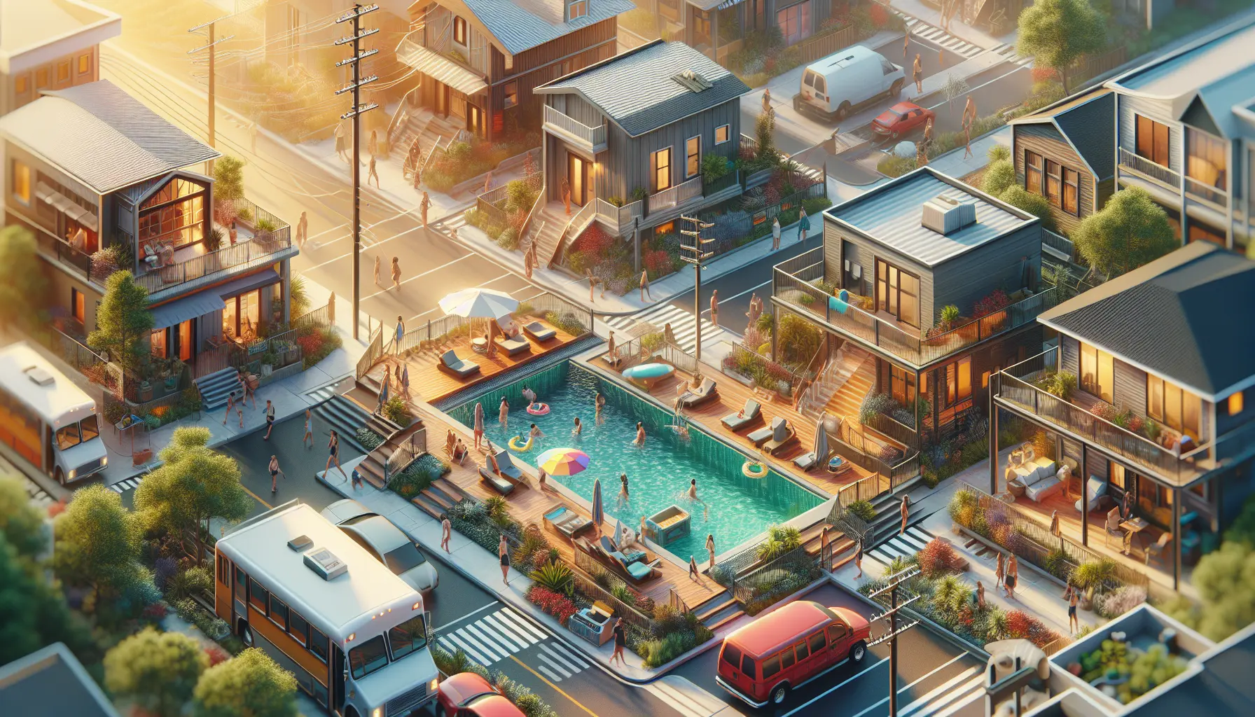 Persone che si incontrano in un evento di quartiere, creando legami e rafforzando la comunità locale.