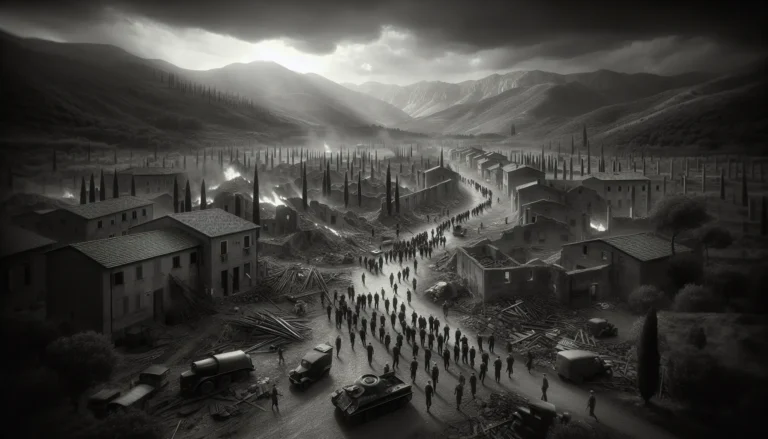 Una commemorazione alle Fosse Ardeatine, con fiori e candele in ricordo delle vittime.