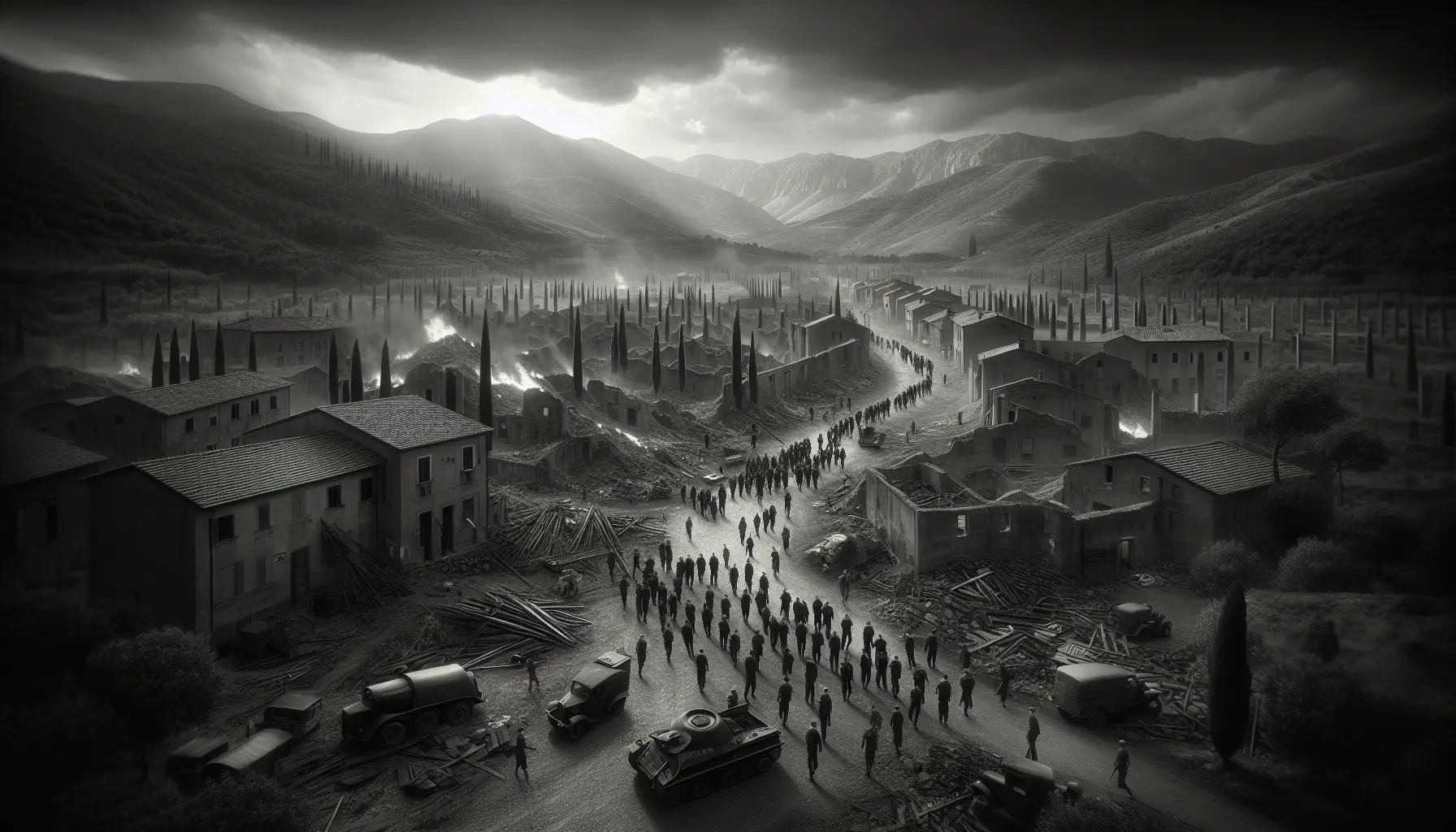 Una commemorazione alle Fosse Ardeatine, con fiori e candele in ricordo delle vittime.