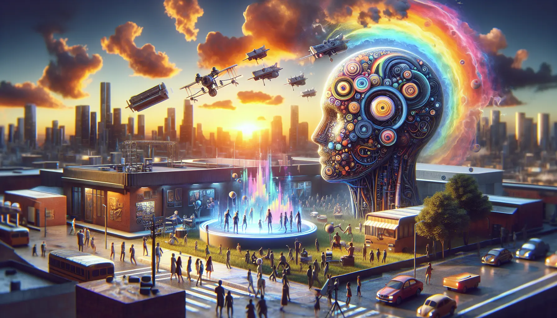 Un artista che utilizza l'intelligenza artificiale per creare opere d'arte innovative.