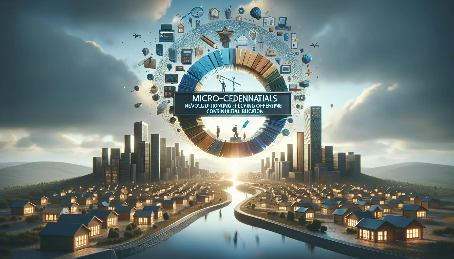 Un professionista che studia online, rappresentando il concetto di micro-credential e formazione continua.