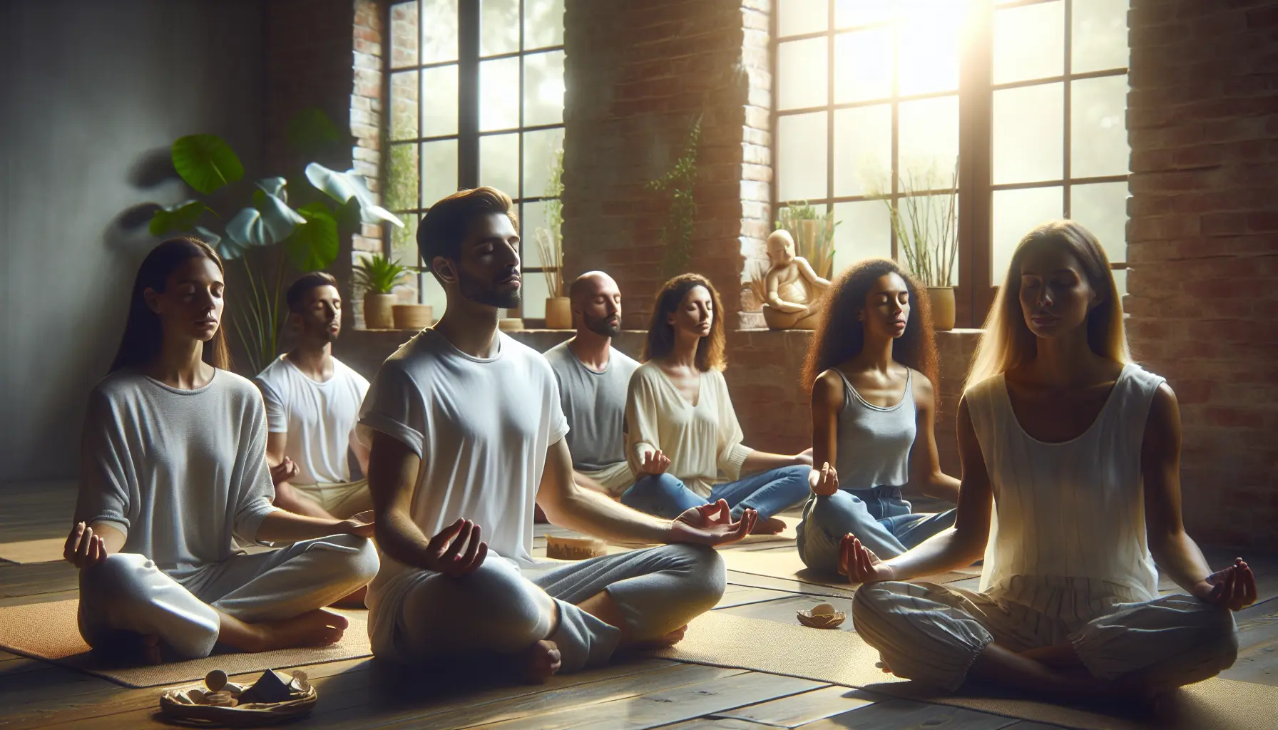 Una famiglia che pratica mindfulness insieme in un ambiente tranquillo