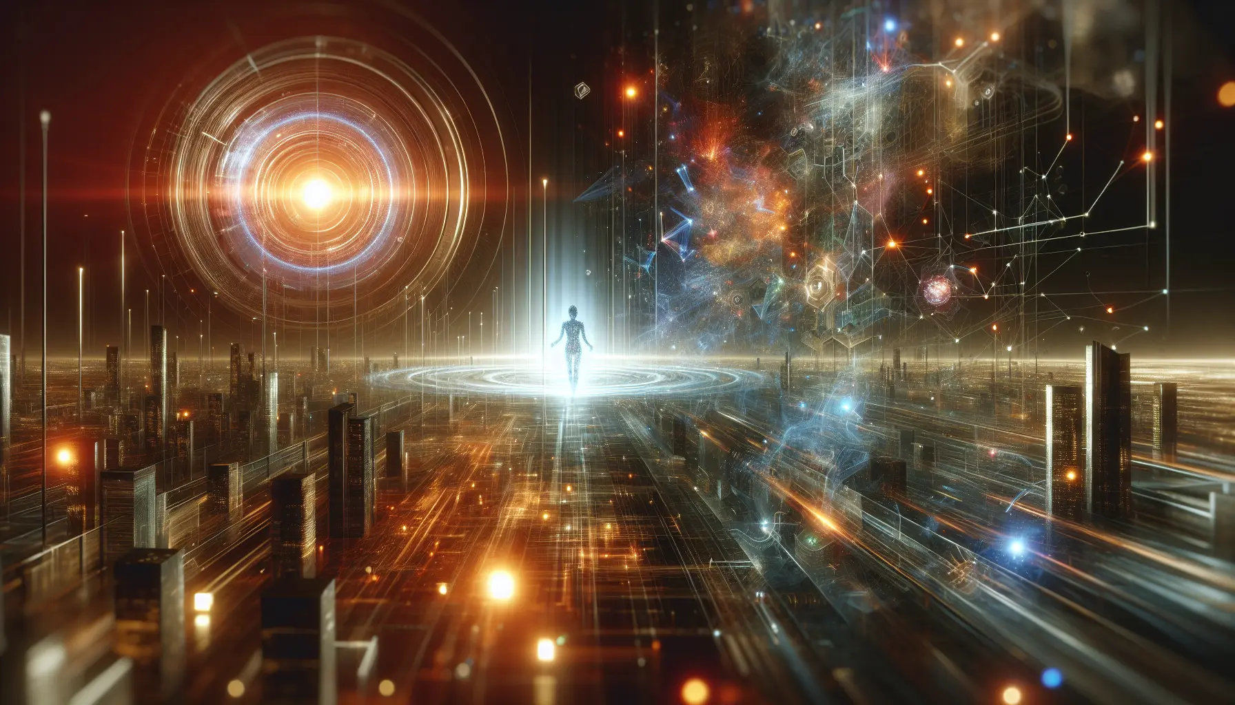 Un'immagine rappresentativa del quantum computing, con circuiti quantistici e simboli di calcolo avanzato.
