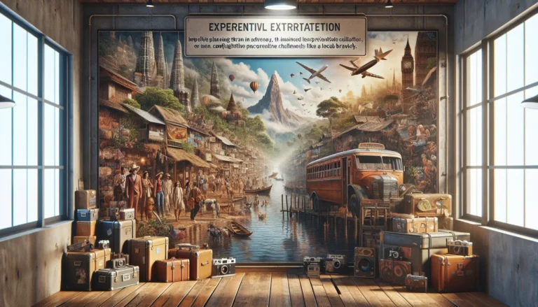 Un viaggiatore che esplora un mercato locale, immerso nella cultura di un nuovo paese.