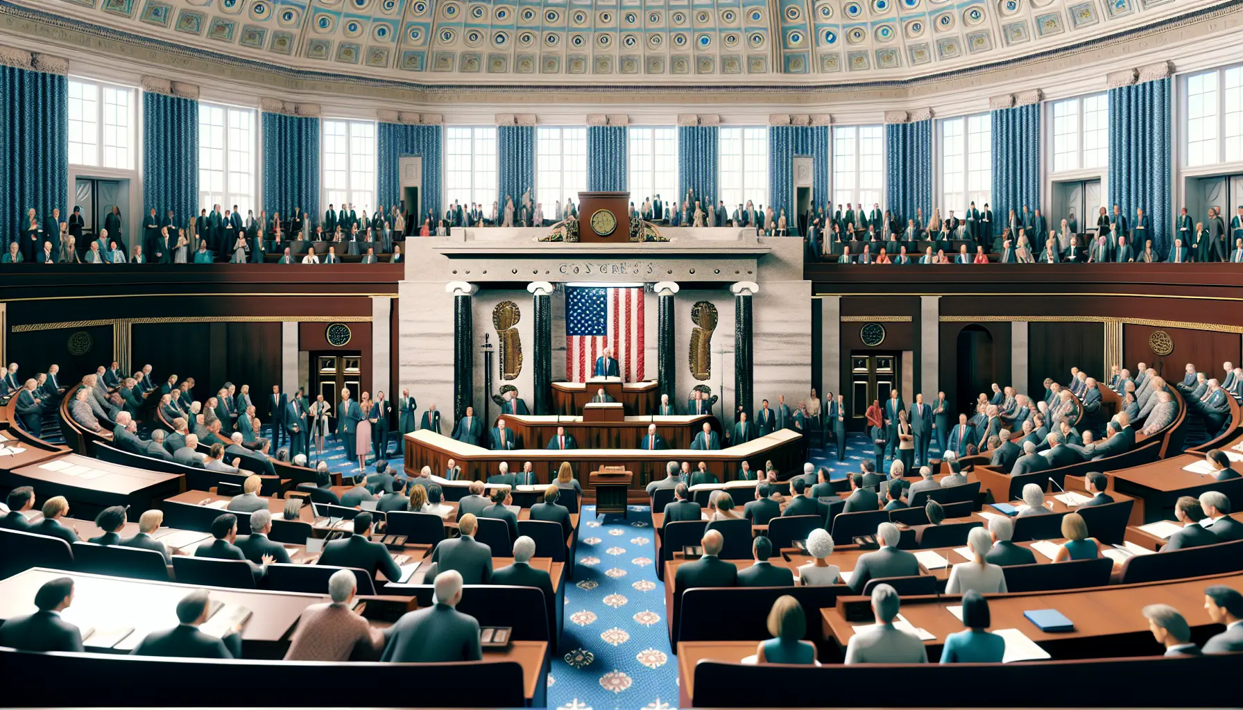 Immagine del Campidoglio degli Stati Uniti, simbolo del Congresso e della democrazia americana.