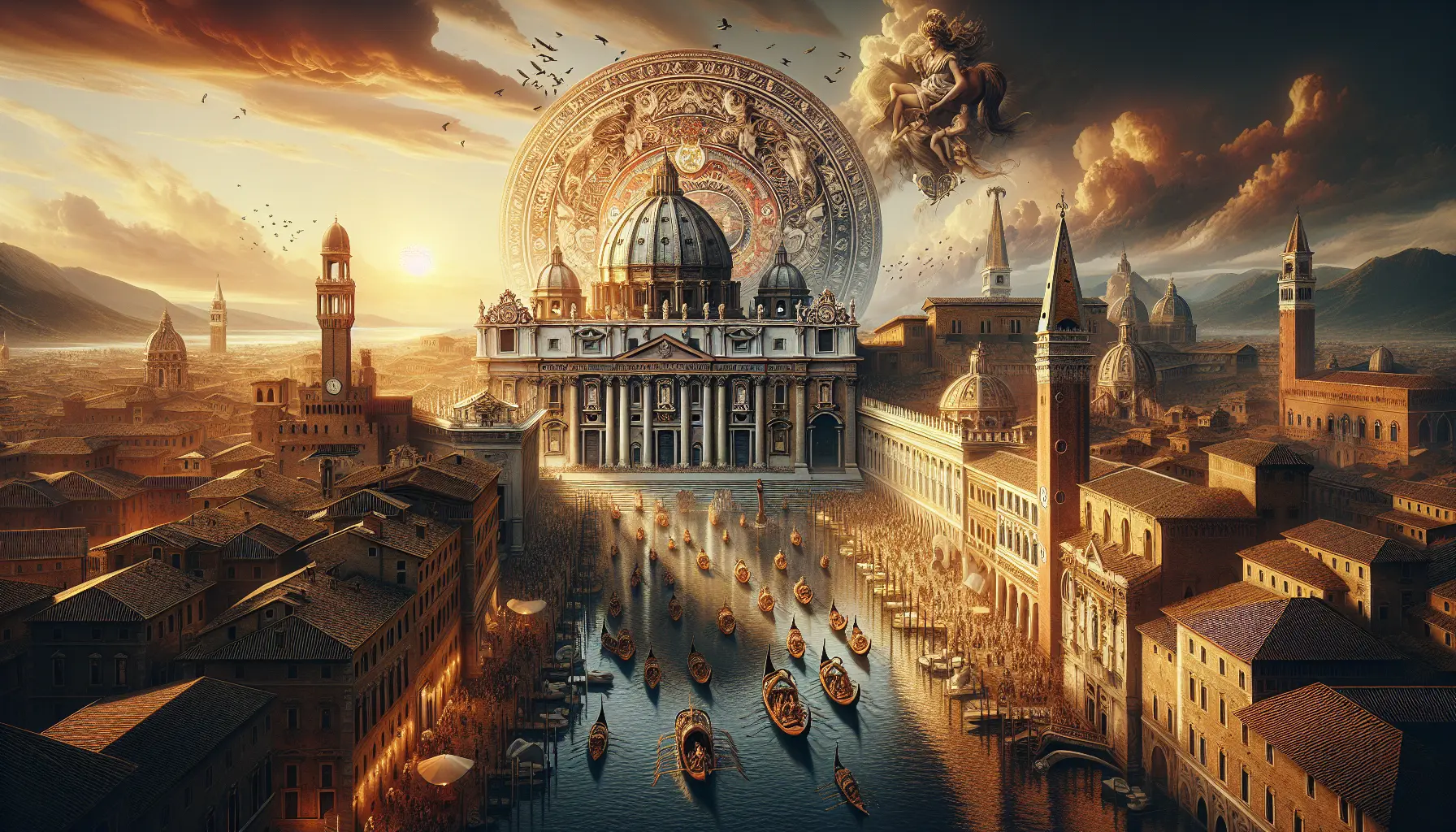 Rappresentazione artistica del Risorgimento italiano con figure storiche e simboli nazionali.