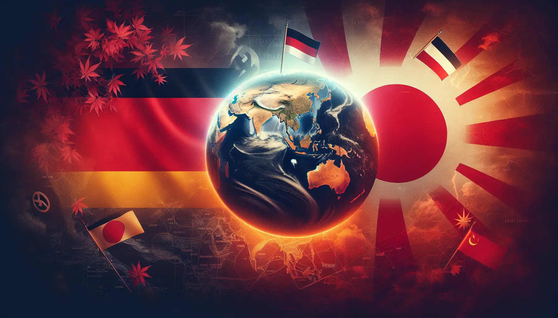 Mappa storica delle Potenze dell'Asse durante la Seconda Guerra Mondiale