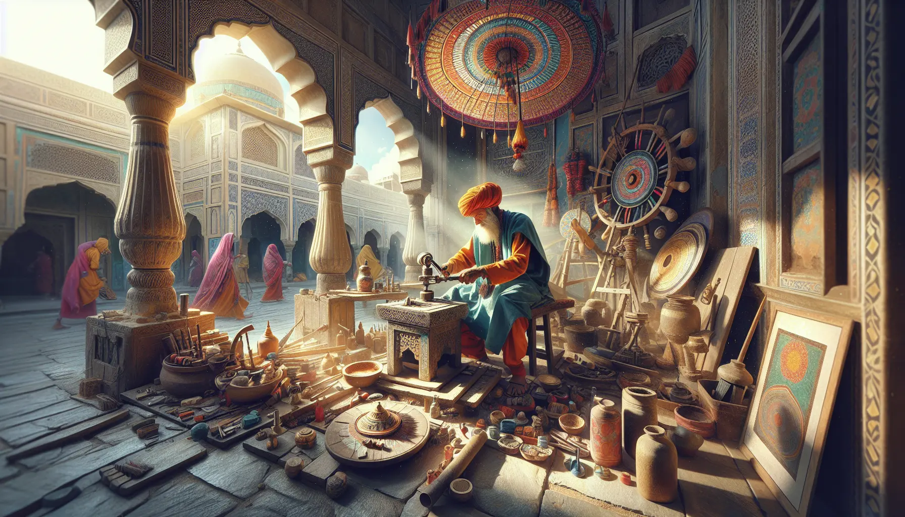 Artigiano al lavoro su un pezzo di legno, rappresentante la tradizione artigianale