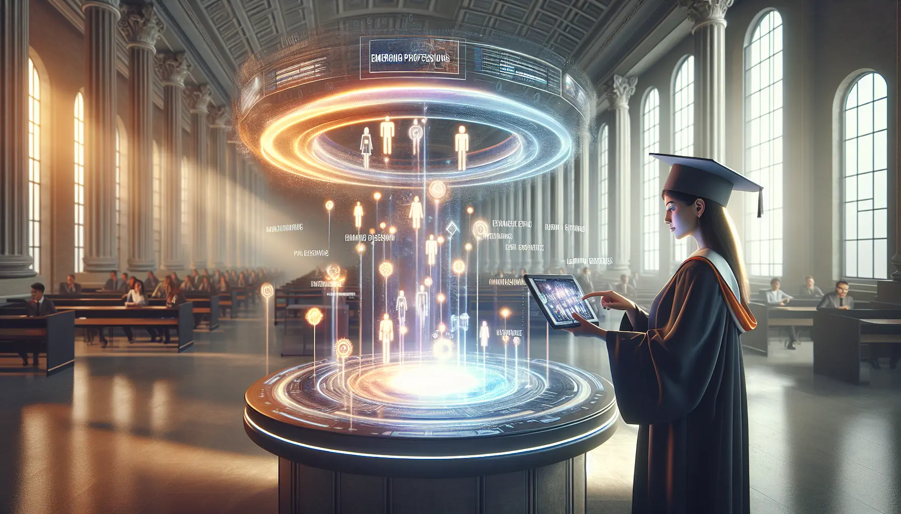 Un giovane professionista che esplora opportunità di carriera nel mercato del lavoro moderno.