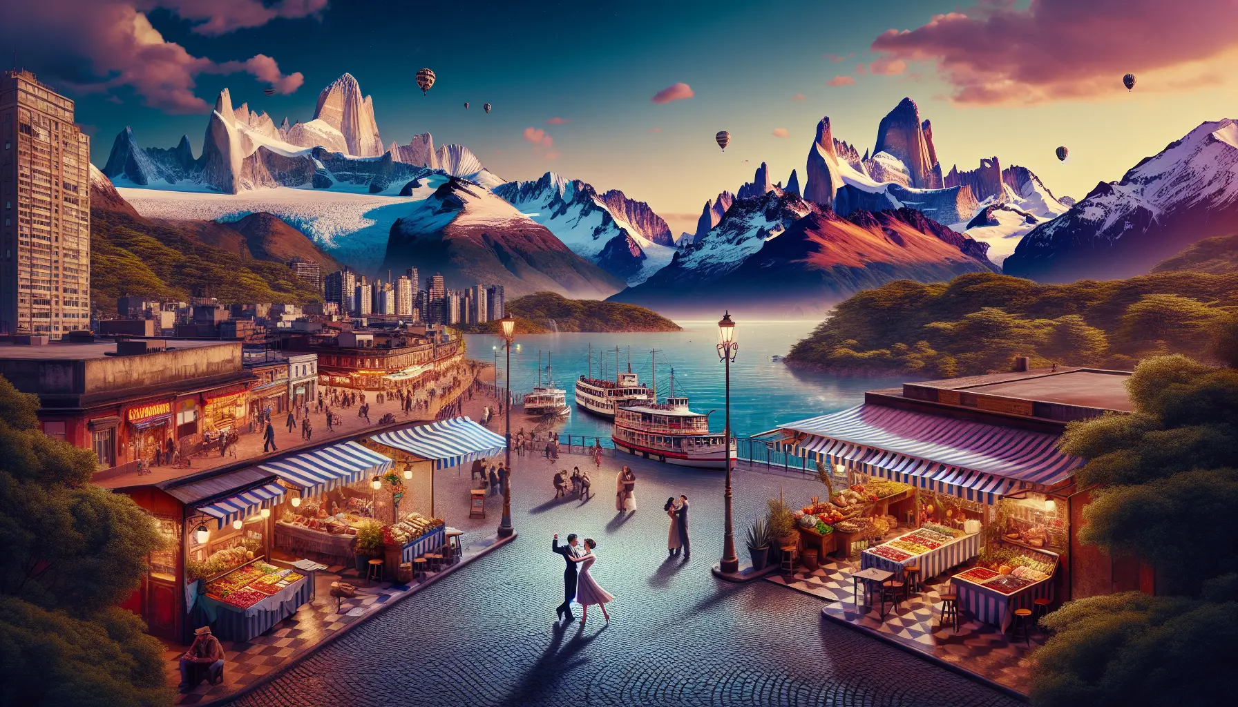 Un panorama mozzafiato delle Cascate Iguazù immerse nella vegetazione lussureggiante, che rappresentano una delle meraviglie naturali dell'Argentina.