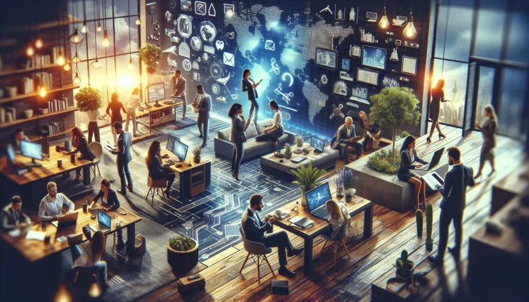 Un professionista lavora da casa utilizzando un laptop e strumenti digitali.